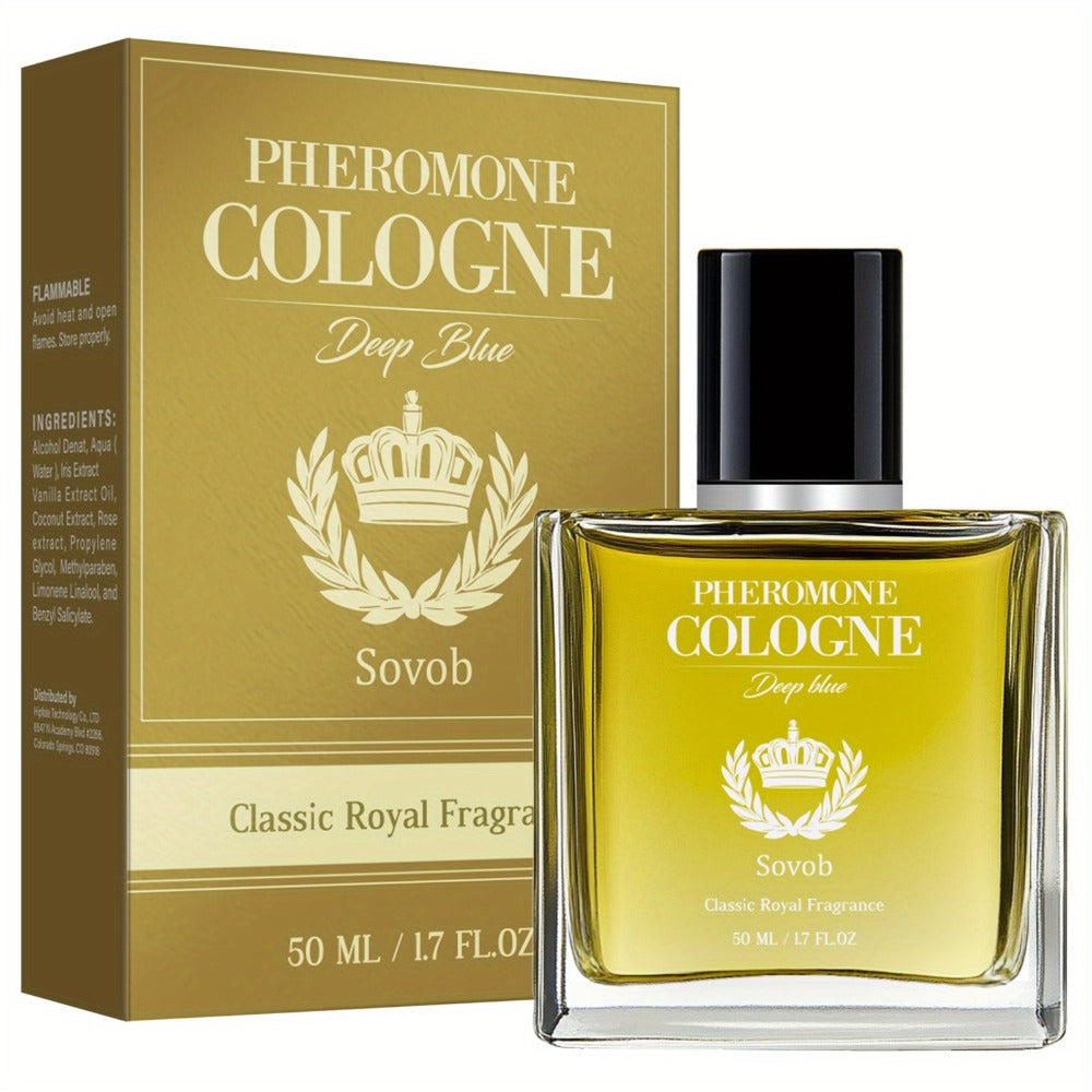 Men's Pheromone Cologne 50ml – Natural Long Lasting Fresh Aromatic Scent, Confidence Boosting Fragrance Spray for Men, Attract & Charm, Ideal for Dating, Daily Wear & Special Occasions