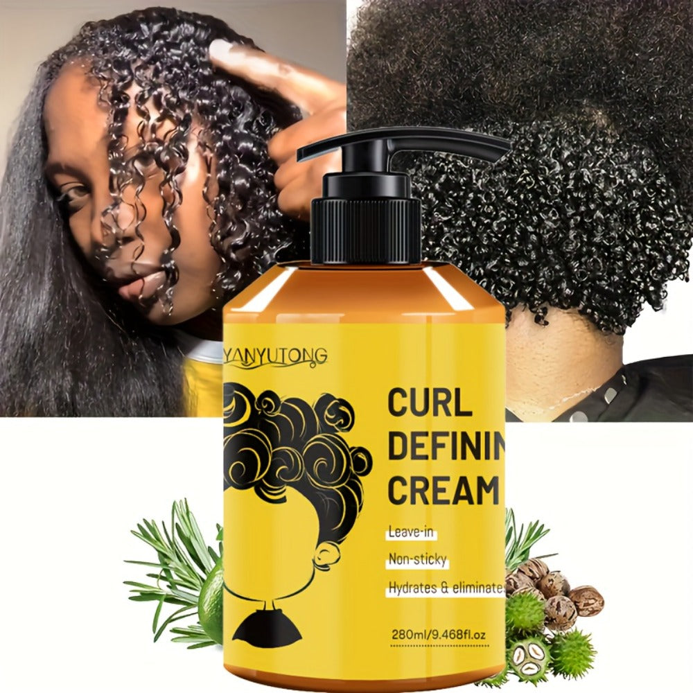 Curl Styling Cream with Argan Oil - Anti Frizz Moisturizing Long Lasting Hold Non-Greasy Hair Styling for Wavy Curly Straight Hair Women Men Hairstyle Design 280ml