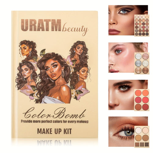 Eyeshadow Palette 43 Colors Book-Style Folding Matte Shimmer Contour Blush Highlighter Powder All-in-One Multifunctional Makeup Palette
