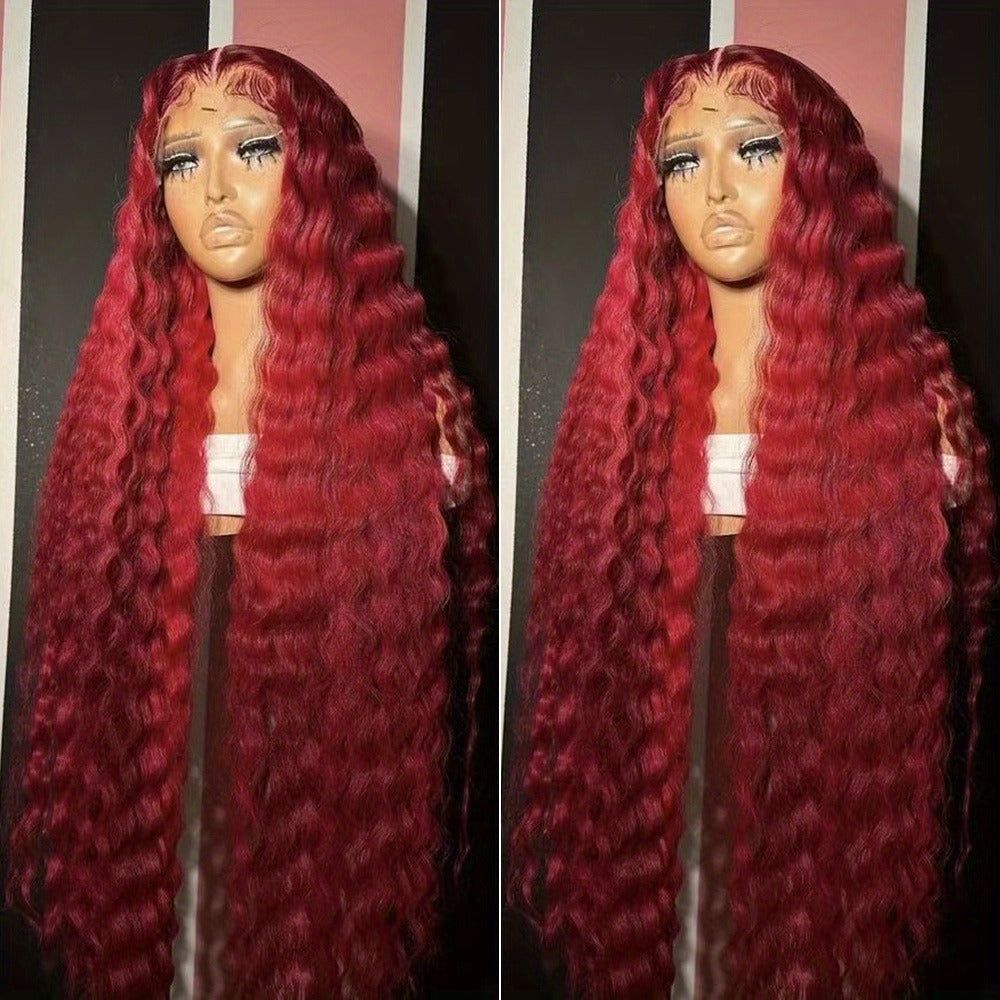 Loose Curly Wavy Lace Front Wig Synthetic 13x4 Deep Part Heat Resistant Fiber Pre Plucked Glueless Super Long for Women Halloween Party Daily Wear