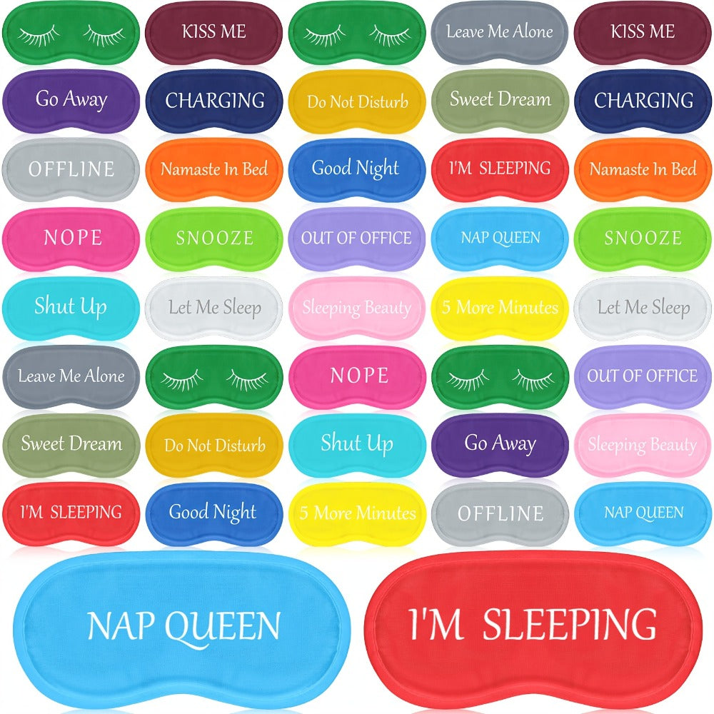 40pcs Funny Sleep Eye Mask Soft Night Sleep Mask Bulk Eye Mask for Sleeping Blackout Blindfolds with Adjustable Strap for Women Men Travel Nap Meditation Party Gifts Favors (Colorful)