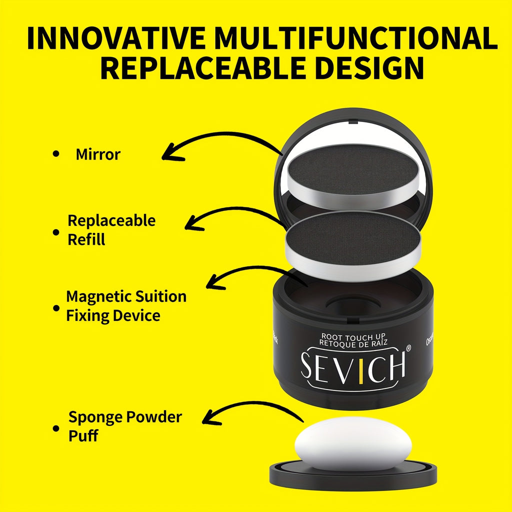 [local Warehouse]sevich Hairline Powder Waterproof Hairline Powder Kit (hair Shadow Powder 4g + 4g Refill+brush) Natural Eyebrow Powder Root Touch-Up, Long Lasting -For Men & Women - Instant Root Concealer For Grey Hair, Natural Finish, Travel Size