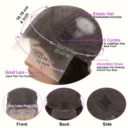 Lace Front Wig Human Hair 13x4 HD Lace Frontal Ginger Orange Straight Pre Plucked 180% Density 32 Inch Colored Wigs for Women