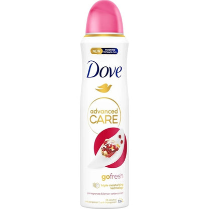 Dove Go Fresh Body Spray Pomegranate Lemon Verbena 150ml Deodorant for Women Long Lasting Freshness Quick Dry Invisible No White Marks Non-Sticky Lightweight Daily Deodorant Spray Gym Travel 5oz