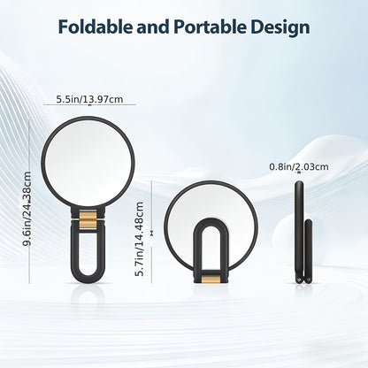 80X Handheld Magnifying Mirror with 1X 80X Magnification, 360° Adjustable Handle Portable Travel Mirror for Makeup Skincare Beard Trimming, Compact Beauty Mirror Gift for Women
