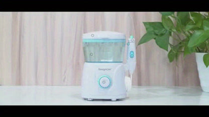 Water Flosser for Teeth & Braces 600ml Large Tank 10 Adjustable Pressure Levels 8 Nozzles IPX4 Waterproof Professional Oral Irrigator Desktop Electric Dental Flosser for Adults Family Use