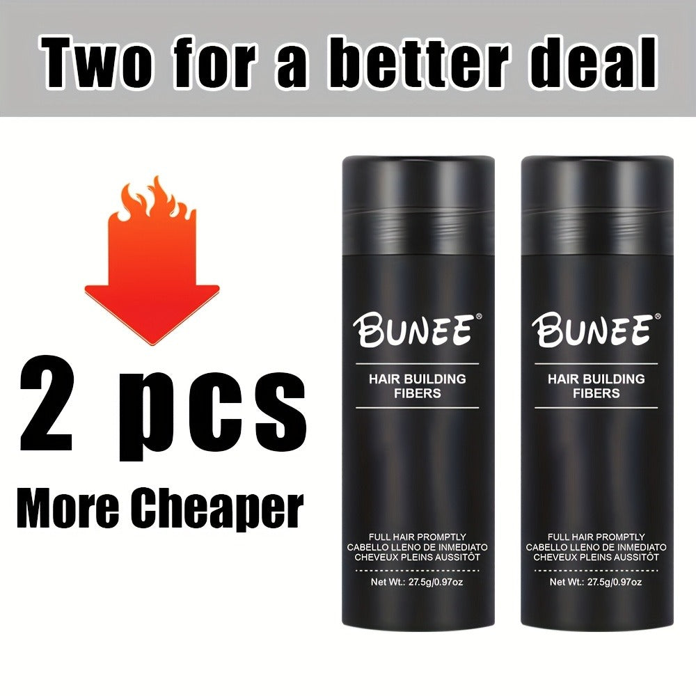 Hair Fiber Powder 27.5g Hairline Powder 2pcs Set — Instant Hair Loss Concealer for Thinning Hair, Parting & Receding Hairline Coverage for Men and Women