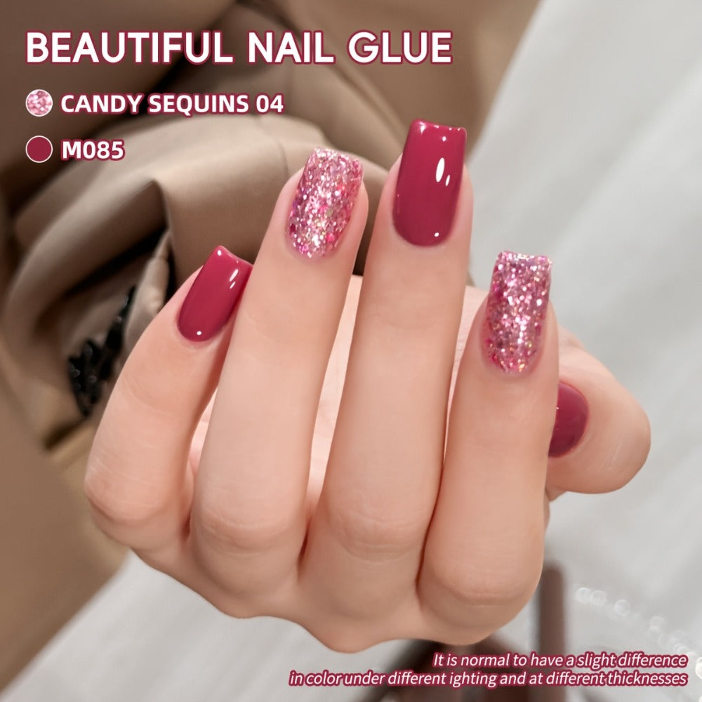 Glitter Nail Trend 2025 Holographic Nail Art Color Sequin Nail Art 2pcs Set 0.51oz Magnetic Nail Gel Soak LED Gel Salon Women's Nail Art Tools Fashion Nail Gel