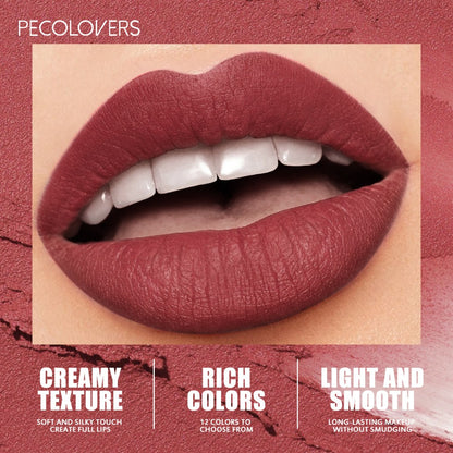 Matte Lipstick Pen Set 6PCS - Waterproof Long-Lasting Nude & Red Lip Color with Lip Liner, Non-Transfer Crayon Formula, Contour Lip Tint Makeup for Women, Sexy Matte Finish