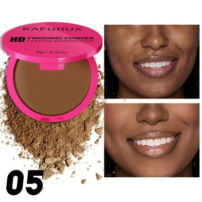 Pressed Powder Foundation 2PCS Set – Lightweight, Waterproof & Sweatproof Concealer Makeup, Non-Sticky Non-Drying Formula, Long-Lasting Coverage for All Skin Types, 5 Shades