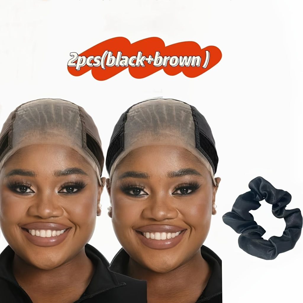 2026 Latest Model 4x5 with Friendly Ear Cutouts, Adjustable Non-slip Lace Wig Cap, Comfortable, Soft, and Breathable, with Transparent Lace Edge Straps to Effectively Prevent the Wig from Slipping