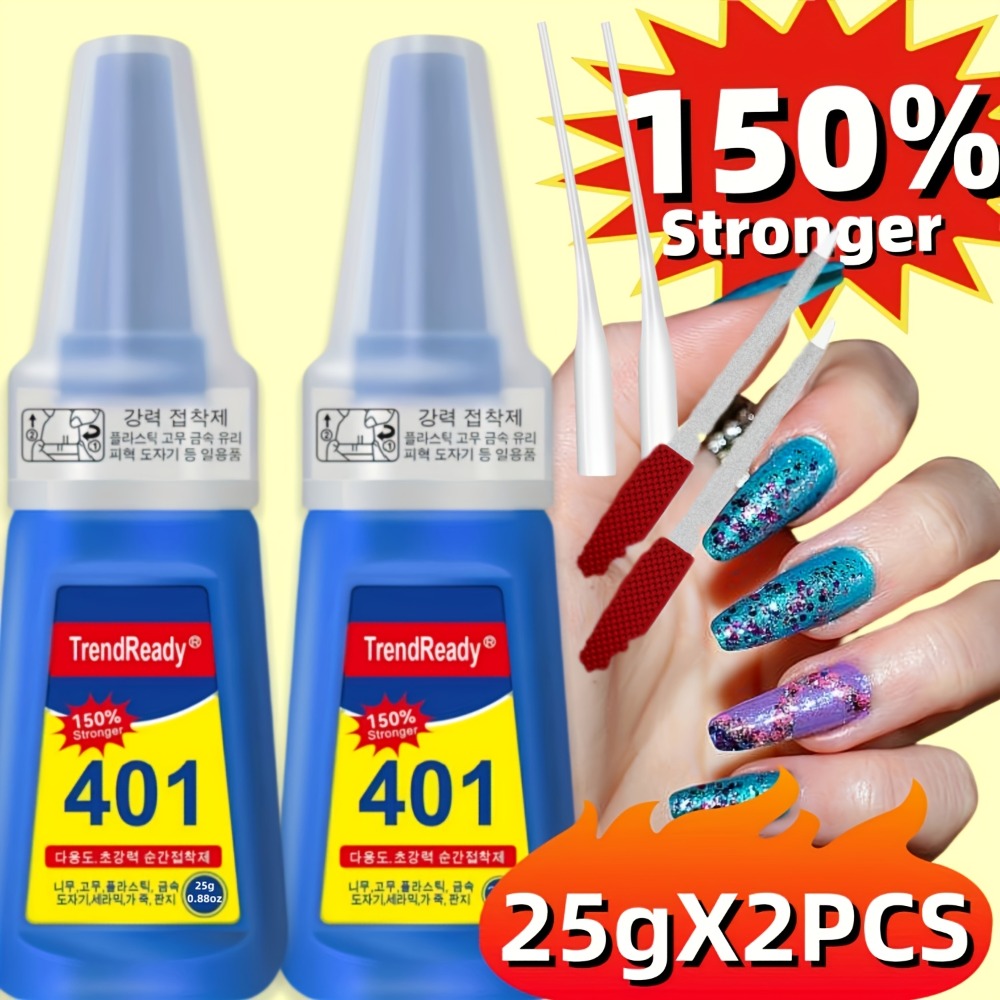 TrendReady 25g Nail Glue - Extreme Hold For Fake Nails & Tips, 30+ Days Wear, Smudge Proof, Salon Quality Kit