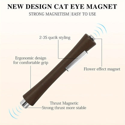 Cat Eye Nail Magnet Stick 4-in-1 Y-Shaped Double Head - Heart & Multi-Pattern Magnetic Tool for Cat Eye Gel Polish, Portable Professional Nail Art Magnet for Salon & DIY