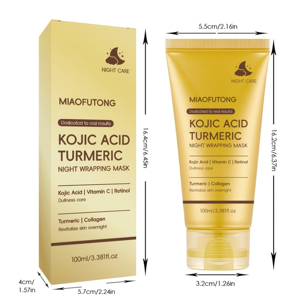 1 Box Of Golden Kojic Acid Turmeric VC Peeling Facial Mask - Oil Control, Deep Cleaning Of Sensitive Skin, Alcohol Free, Glycerin, Suitable for Daily Use And Holiday Gifts, Holiday Gift Facial Mask | Fashion Packaging | Moisturizing Facial Mask