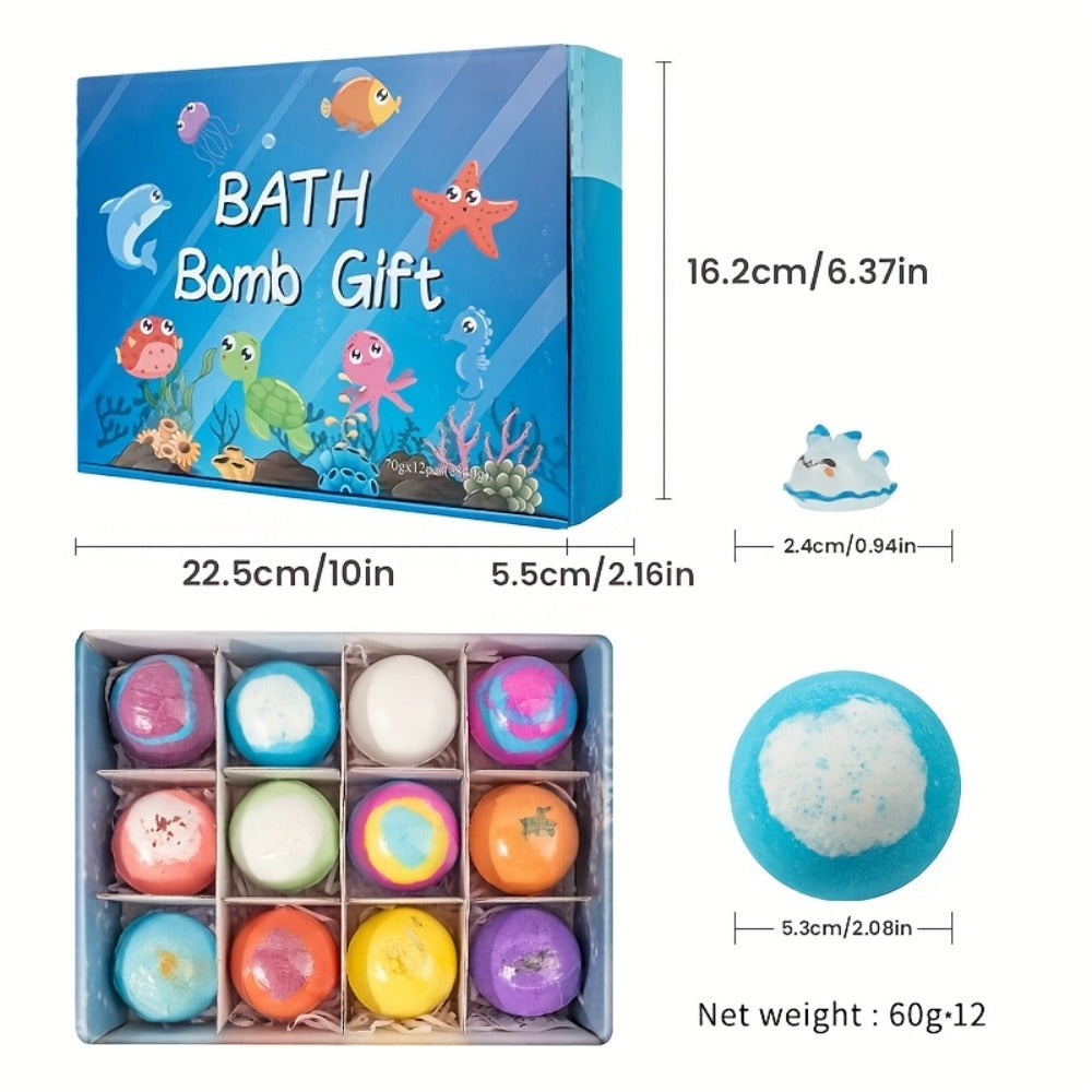 Ocean Bath Ball Set Rich Foam Essential Oil Explosion Shower Ball Comfortable Enjoyable Gift with Surprise Inside Perfect for Wife Girlfriend Sisters on Birthday Anniversary Valentine'S Day Holiday Gift for And Adults