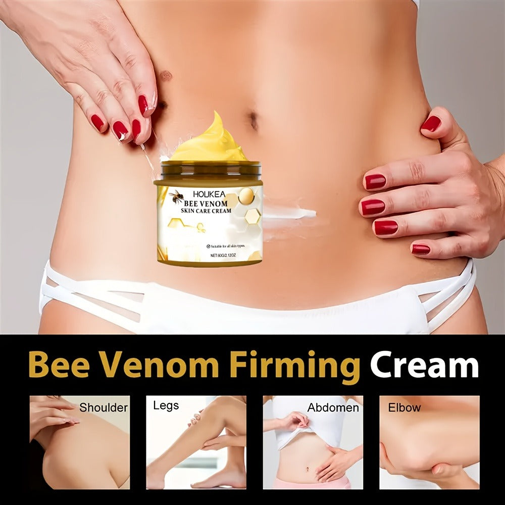 Bee Venom Body Firming Cream 3pcs - Skin Tightening Moisturizer with Hyaluronic Acid for Neck, Knees, Legs & Hands, Long-Lasting Hydration Anti-Aging Body Lotion, Daily Care Gift Set