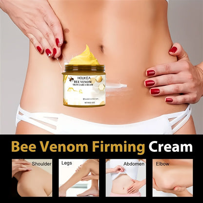 Bee Venom Body Firming Cream 3pcs - Skin Tightening Moisturizer with Hyaluronic Acid for Neck, Knees, Legs & Hands, Long-Lasting Hydration Anti-Aging Body Lotion, Daily Care Gift Set