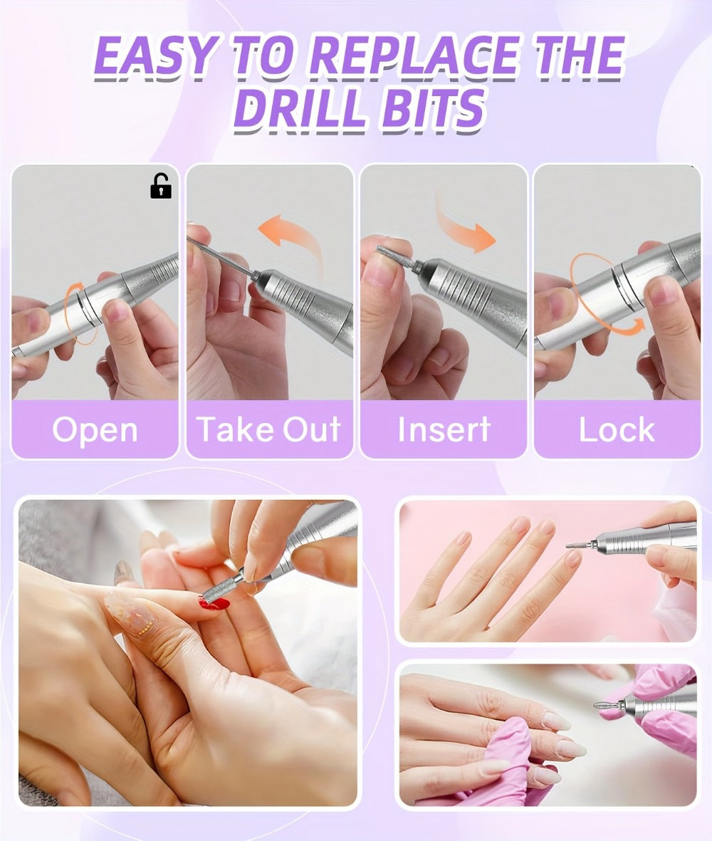 45, 000 RPM Electric Nail Drill Machine for Manicures Featuring an LCD Display, Rechargeable And, Designed for Gel Nails