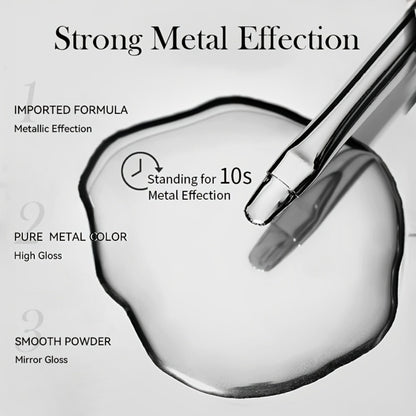 Nail Art Painting Gel Metal Effect 0.24oz with Brush Soak Off UV LED Mirror Metallic Silver Line Drawing Gel Polish for Flower Nail Art DIY Home Salon Manicure