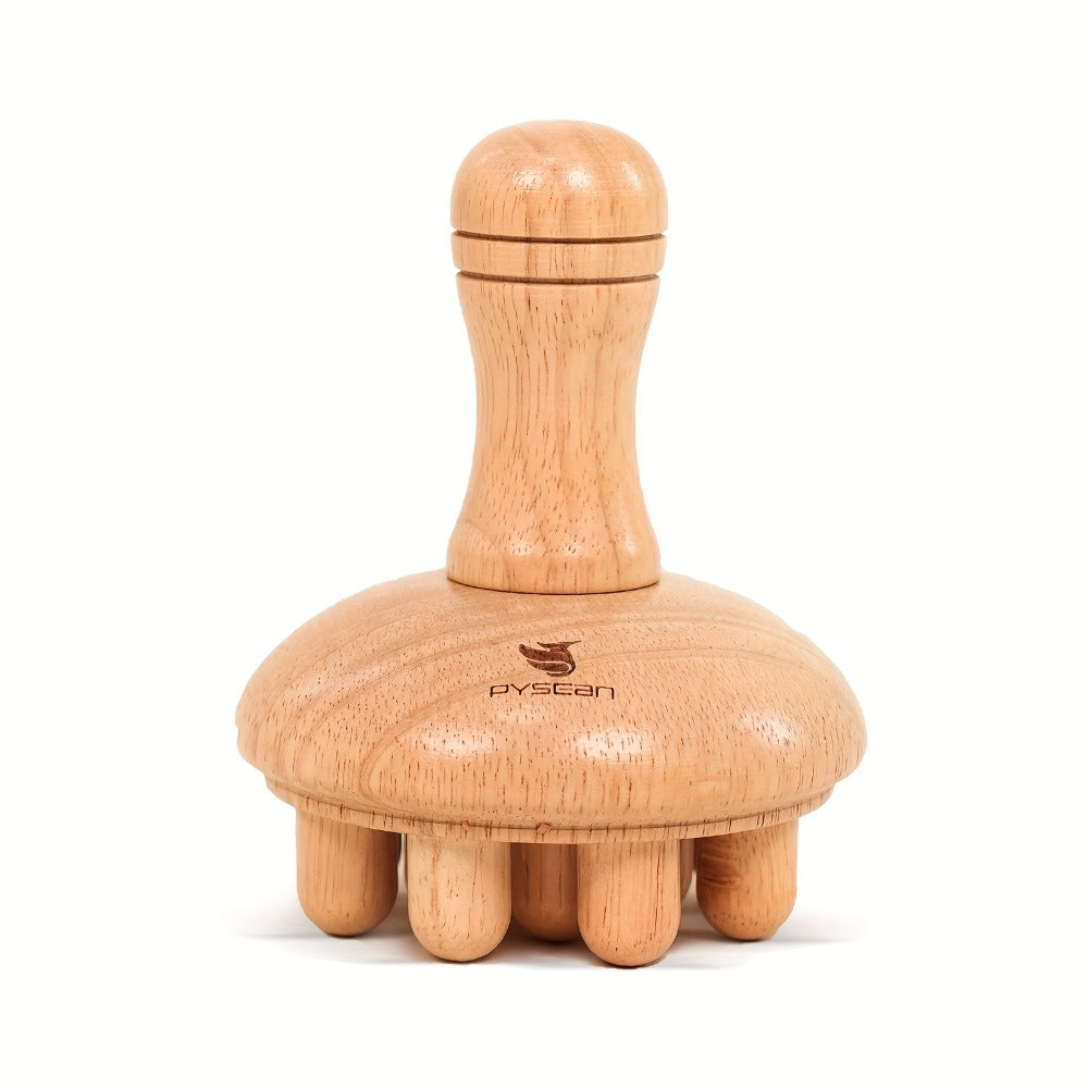 PYSEAN Wood Relax Mushroom Massage Tools, Wooden Mushroom Massager, Anti Cellulite Lymphatic Drainage Relax Massage Cup Tools