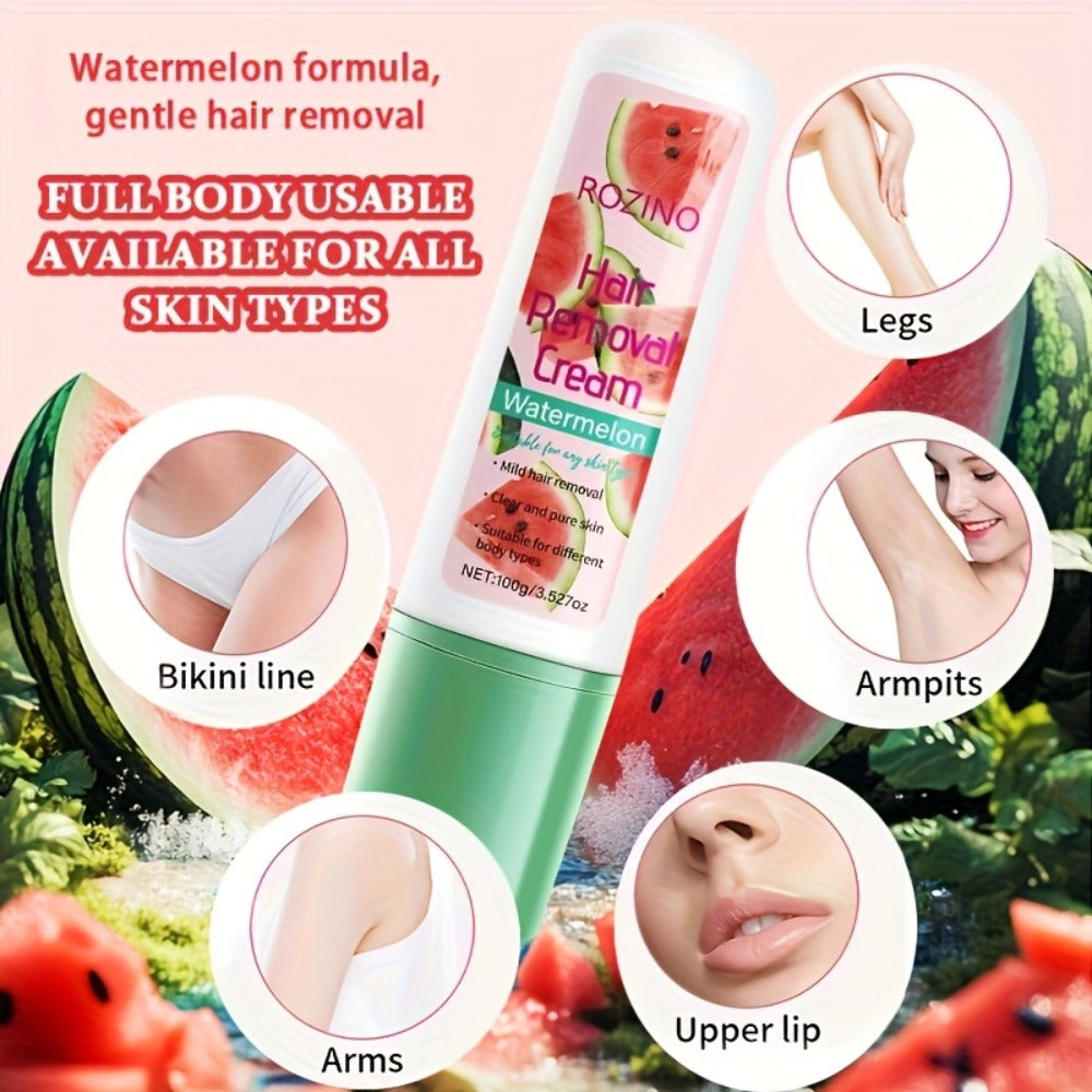Use Once For, 3-Month Effectiveness, 100g Watermelon Hair Removal Cream, Instant Hair Removal, Non Irritating To The Light Beige, Smooth And Residue Free Semi Permanent, Used For Hair Removal On The Face, Lips, Armpits, Legs Arms And Private Areas