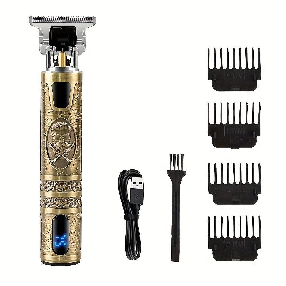 WEEME Men's Grooming&Shaving Kit 1/2/3pcs Set, Golden Balck Hair Clippers with LCD Display, USB Rechargeable, 8 Guide Combs, Trimmer And Shaver, with Cleaning Brushes And Comb, Gift for Men
