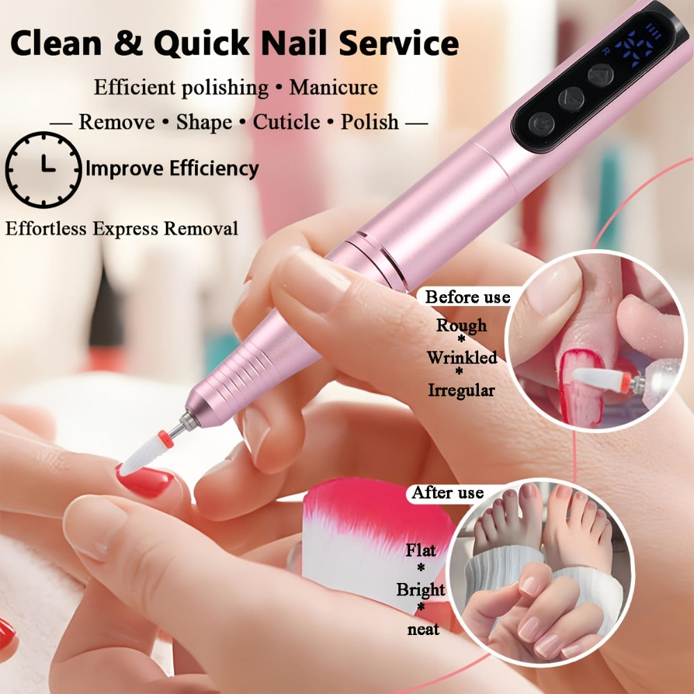 Professional 35, 000RPM Electric Nail Drill - Portable, Rechargeable, Low Noise, Suitable for Manicure And Pedicure - USB Powered, Gift for Mother's Day Gift