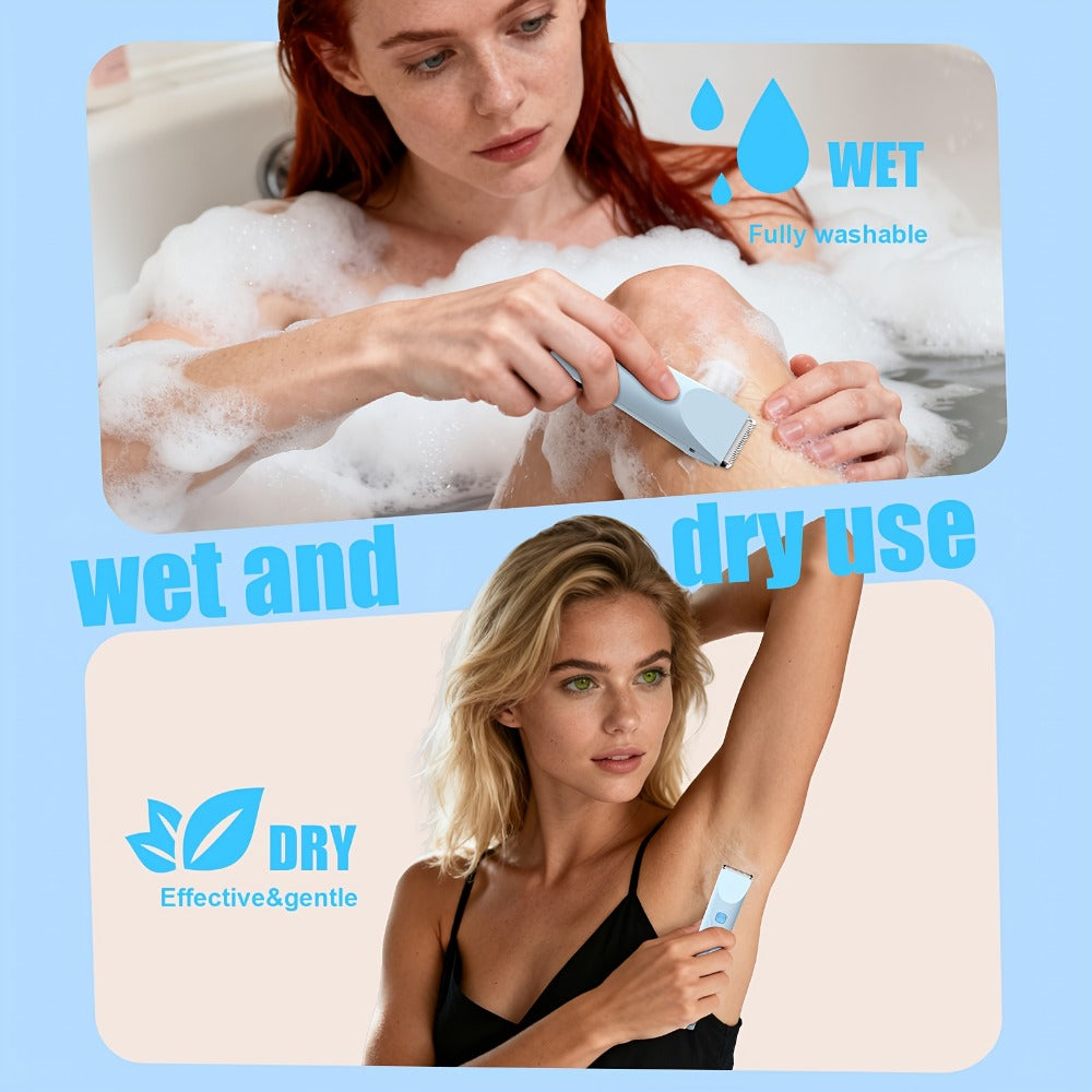 Brand New Upgraded Version with a Built-In Battery Display, Women'S Bikini Trimmer, Bikini Shaver, Dual-Head 2-In-1 Electric Shaver for Women (Suitable for Any Body Part), for Both Wet And Dry Use, Specifically for The Bikini Area
