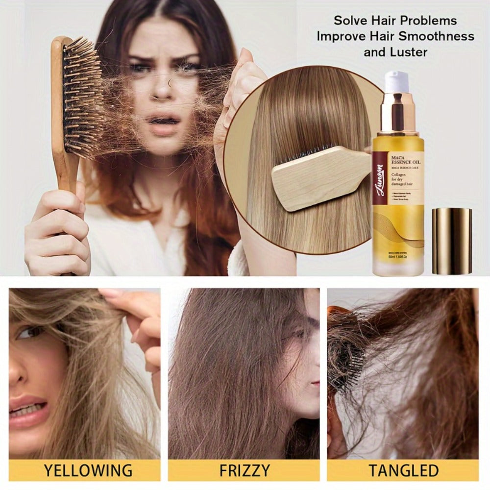 Moroccan Argan Oil Hair Mask with Collagen | Cold Press Argan Essential Oil Treatment | Deep Nourishing for Dry Frizzy Curly Straight Fine Hair | Long-Lasting Moisture 1.69oz