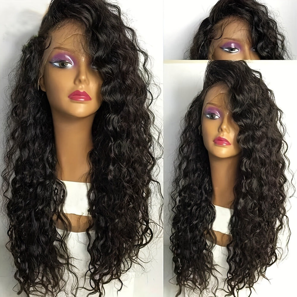 13*4 Lace Front Wigs 26 Inch Long Black Hair Lace Wigs Loose Curly Hair Glueless Heat Resistant Synthetic Lace Front Wigs For Black Women Hair Replacement Wigs For Daily & Party Use