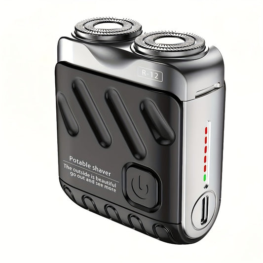 Mimi'S New Electric Shaver Features Magnetic Suction Dual Blade Heads, 2-Speed USB Charging, Mini Car Portable, Men'S Electric Mobile Razor