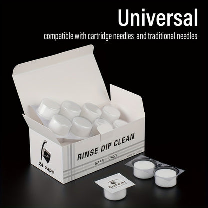 Tattoo Needle Dip Clean Cups 24Pcs Foam Liner Design Odorless Safe Cleaning for Cartridge & Traditional Needles Non-Electric Gentle Tattoo Needle Cleaner