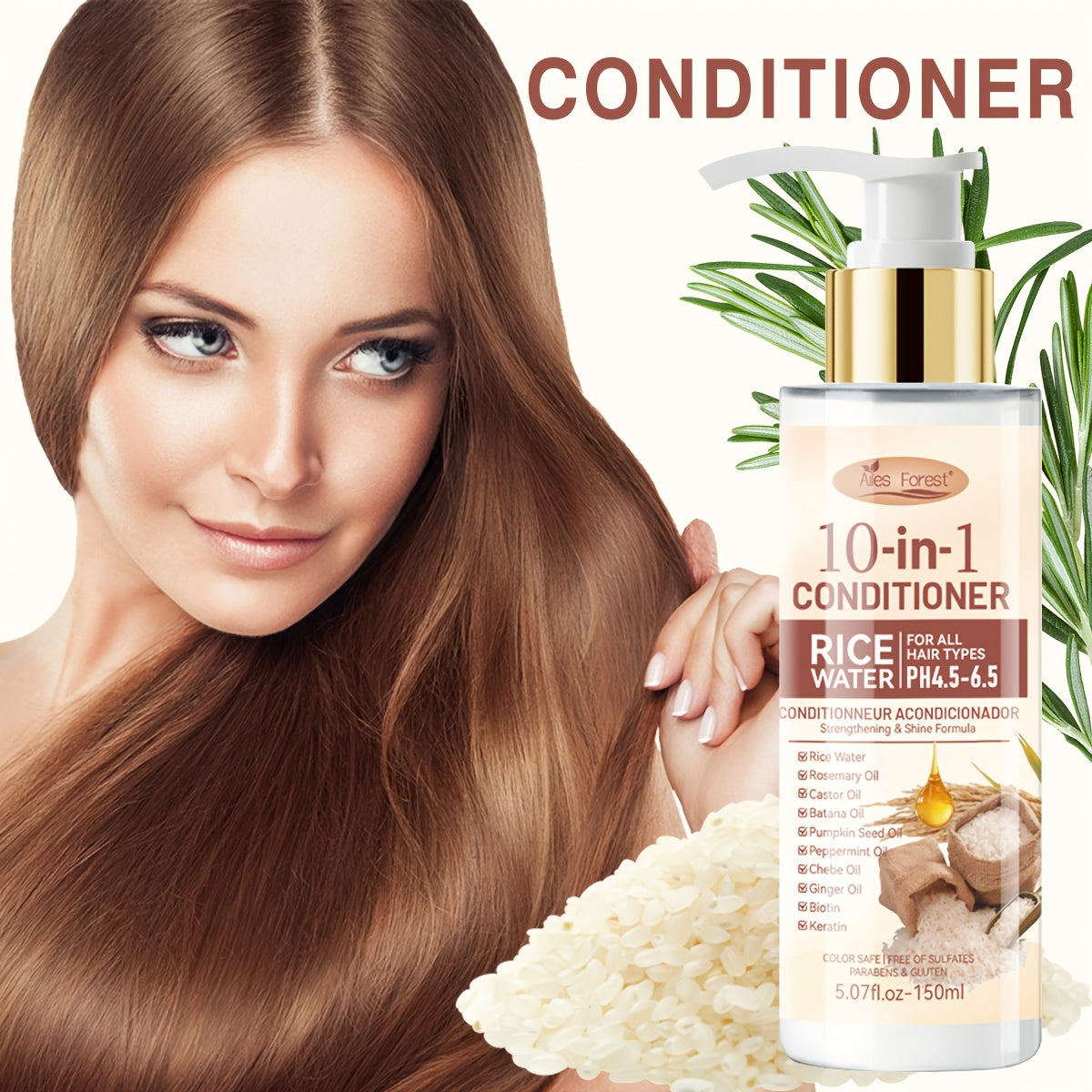 2pcs Set [For Thicker-Looking Hair] 15-Day Fermented Rice Water Shampoo And Conditioner. 10-In-1 Multi-Effect Hair Care: Volumizing, Anti-Frizz, Heat Protection. Deep Cleansing And Repairs Damaged Hair. Long-Lasting Fragrance. Best Gift Choice