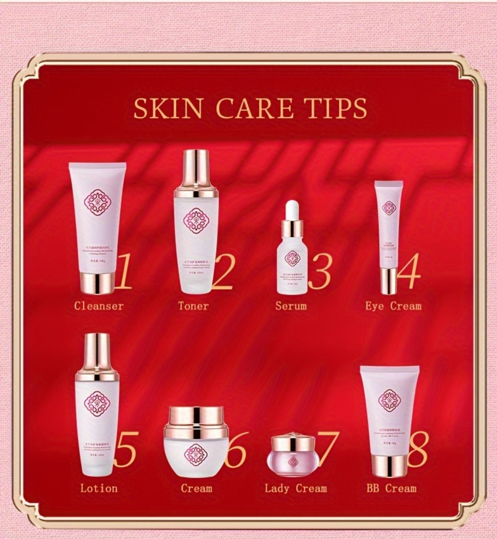Ganoderma Lucidum Skin Care Luxury Gift Box, Extract Ganoderma Ingredients, Firms, Skincare, Mild And Not for Allergic, Suitable for All Skin Types, Soft Moisturizing Set 10pcs, Gift, Beautiful Skin Care, Thanksgiving/Mother'S Day Gift