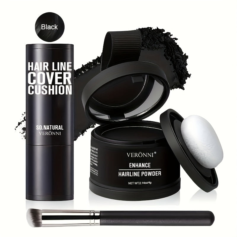 Hair Root Concealer Powder Hairline Touch-Up | Instantly Covers Gray Thinning Hair | Plant-Based Keratin Formula for Men & Women | Multiple Shades with Brush