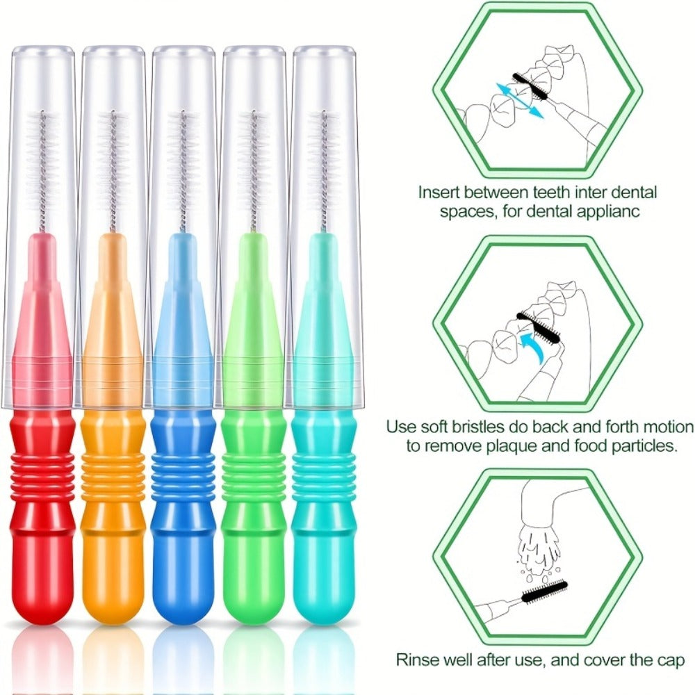 350pcs Interdental Brush Tooth Floss Tooth Cleaning Tool Toothpick Dental Tooth Flossing Head Oral Dental Flosser Teeth Soft Dental Picks Refill Dental Flosser Toothpick Cleaners, Mixed Color