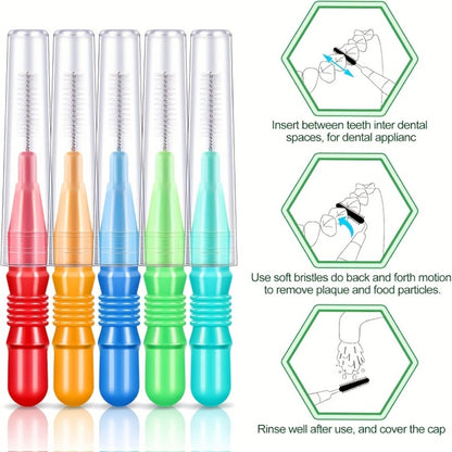 Interdental Brush Dental Picks 350 Pieces Soft Floss Toothpick Cleaners - Oral Care Flosser Refill Mixed Color Teeth Cleaning Tool Set
