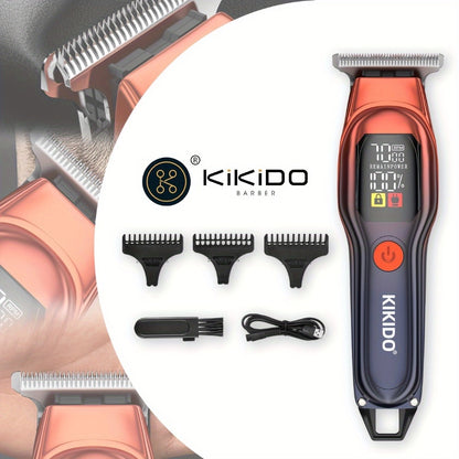 Electric Hair Clipper USB Rechargeable — KK-A2 Portable Hair Trimmer with LED Display, 2-Speed Adjustable 0-100 RPM, Interchangeable Limit Comb, Fast Charging, Home & Travel Grooming