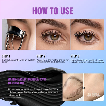 Waterproof Colored Mascara 5 Shades Smudge-Proof Clump-Free Long-Lasting Formula Vivid Eye Makeup for Stage Cosplay Everyday Wear Women