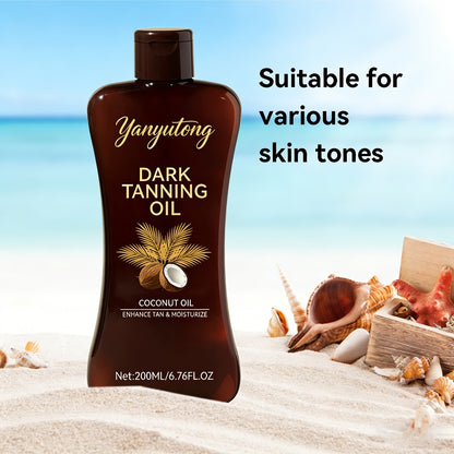 Tanning Oil 200ml - Moisturizing Sun Tan Body Oil for Deep Golden Tan, Nourishing Summer Skin Care for All Skin Types, Men & Women Beach Tanning Essentials