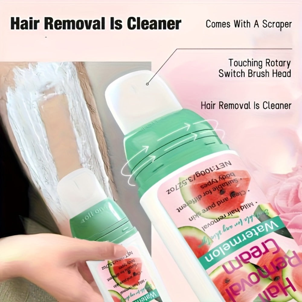 Use Once For, 3-Month Effectiveness, 100g Watermelon Hair Removal Cream, Instant Hair Removal, Non Irritating To The Light Beige, Smooth And Residue Free Semi Permanent, Used For Hair Removal On The Face, Lips, Armpits, Legs Arms And Private Areas