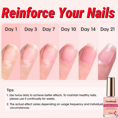 4-in-1 Nail Protein Hardener 2 Pack Natural Nail Strengthener for Weak Splitting Brittle Nails Extra Strong Fast Drying Long Lasting Nail Growth Polish Treatment for Fingernails Women Men