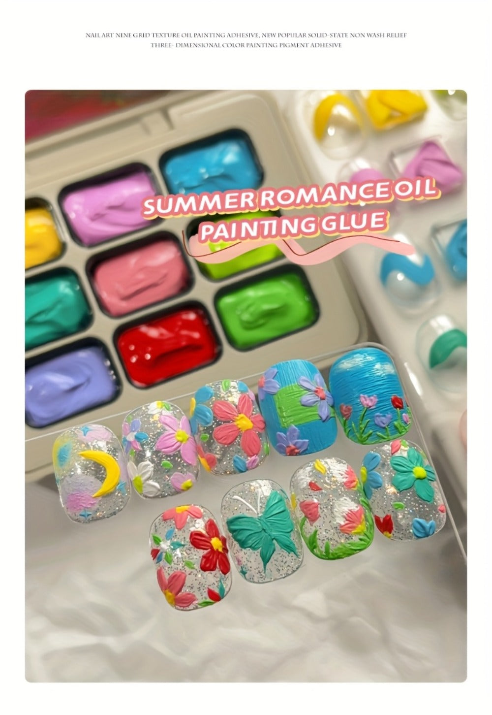 UV Gel Nail Polish Set 9 Colors | Dopamine Summer High-Saturation Gradient Nail Gel | Semi Permanent Soak Off Nail Art Kit for Salon & DIY Manicure | Gift for Women