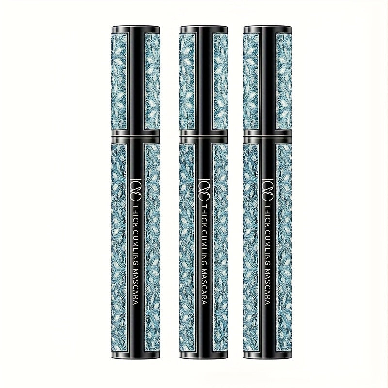 3 Packs Of Black Eye Black, 4D Fiber Waterproof Eye Black, Super Long Eye Black, Thick, Durable, Non Inclined, Natural Eye Black, Easy to Increase Length, Depth And Charm