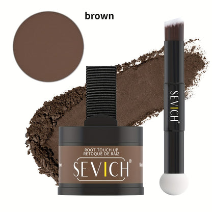 Hairline Powder Root Touch-Up Kit Waterproof Hair Shadow 4g + 4g Refill & Brush - Instant Grey Hair Concealer, Natural Eyebrow Powder for Men & Women, Long-Lasting Travel-Size Natural Finish