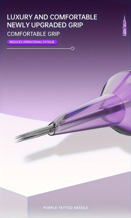 Tattoo Cartridge Needles Purple RL RS RM M1 Mixed Sizes - Tuffking Professional Disposable Liner Shader Magnum Needles for Tattoo Artists & Beginners 30 50pcs