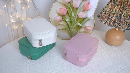 Lighted Makeup Mirror with Travel Case Cosmetic Bag Organizer - Adjustable 3-Color LED Light 1200mAh Rechargeable Portable Vanity Mirror for Women Gift