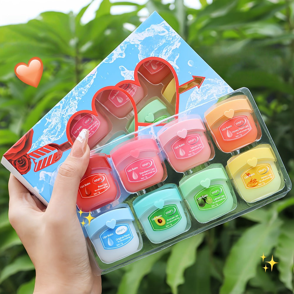 Moisturizing Lip Balm Set 32 Pieces 8 Colors - 24H Hydration Glossy Petrolatum Formula for Dry Lips, Long-Lasting Lip Care Gift for Women, Friends & Family