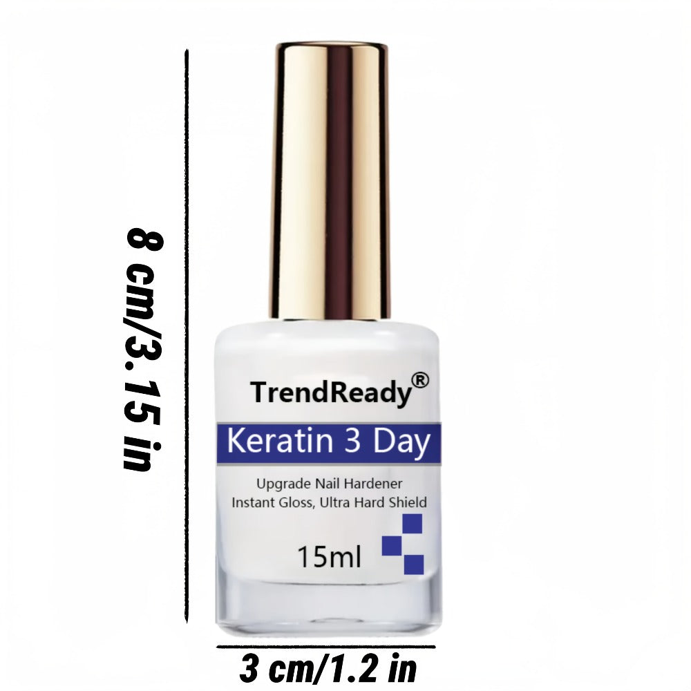 2PCS 0.51oz Nail Strengthener For Weak Splitting Break| Fast Dry Keratin 3 Day Nail Care Nail Polish Care Products For Weak Nails | 4 In 1 Natural Nail Protein Hardener Ideal For Manicure & Nail Care, Smoothes Strengthens Nails | Alcohol Free, Nail