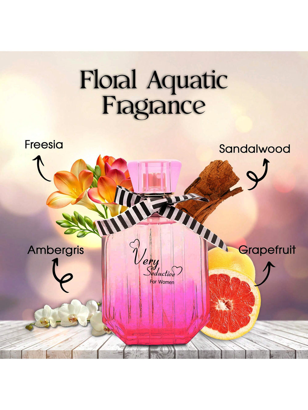 VERY SEDUCTIVE Women’s Eau de Parfum 3.4 Fl Oz | Floral-Woody Allure | Jasmine, Rose & Amber Musk Scent.